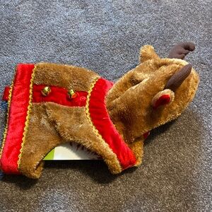Christmas Reindeer Harness Hooded Vest Dog Size Small/Medium Holiday